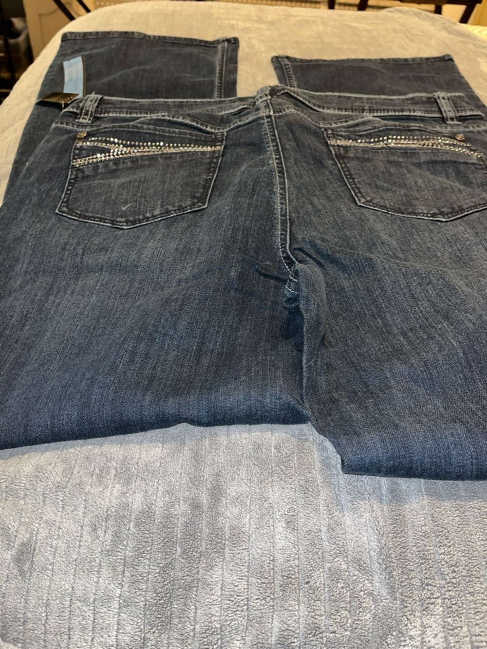 Apt. 9 Dark Blue Boot Cut Jeans with Rhinestone Back Pockets